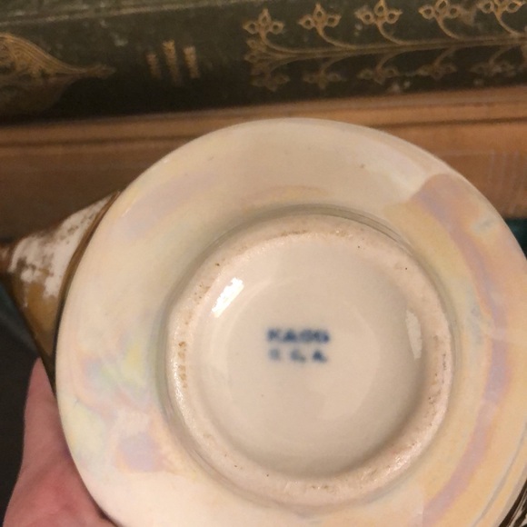 Vintage MCM luster ware creamer sugar set Kaso Made in USA - Picture 5 of 8